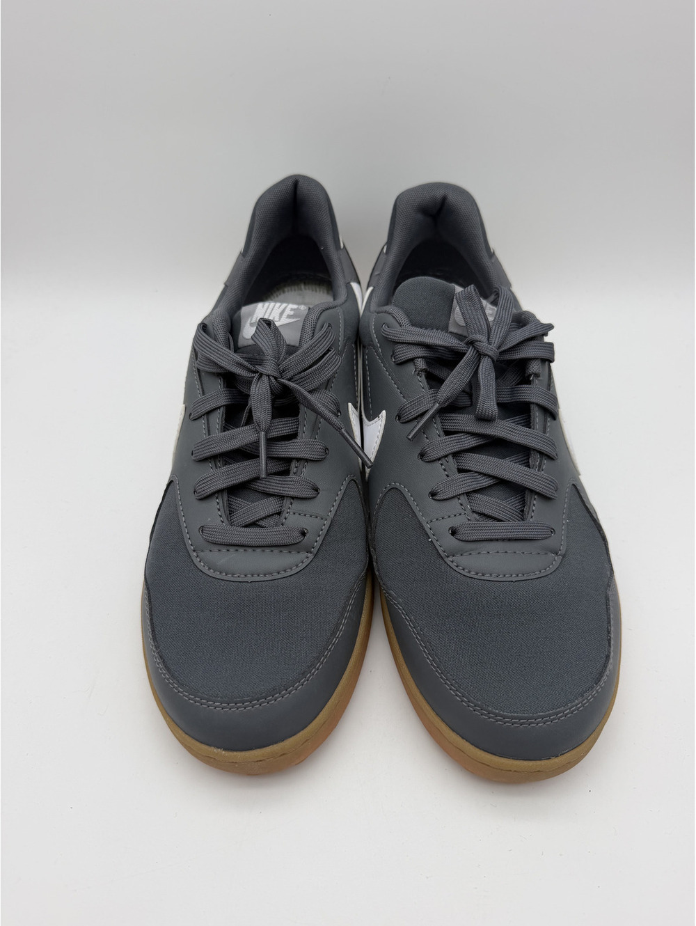 Nike Men's Gray and White Sneakers with Gum Sole, Size 10.5